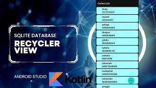 RecyclerView With SQLite Database Android Studio | RecyclerView SQLite Android Studio | Kotlin | #1