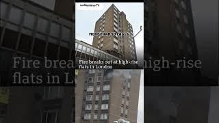 Ten fire engines and 70 firefighters are tackling a blaze at high-rise block of flats#shorts #news