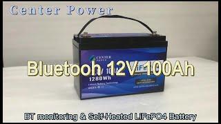 Center Power Bluetooth Battery 12V 100Ah LiFePO4