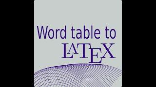 Word table To Latex