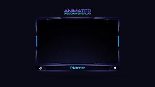 Animated Purple Webcam Overlay Template