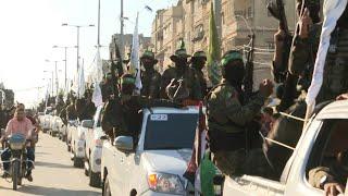 عرض عسكري للجناح المسلّح لحركة حماس في غزة | AFP