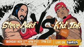 Steve Aoki (@SteveAoki) vs. Kid Ink (@Kid_Ink) First to 5 for $10,000 Ultra Street Fighter 4