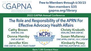 The Role and Responsibility of the APRN For Effective Advocacy Health Affairs Committee Preview