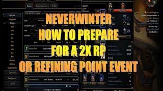 Neverwinter Tips on How to PREPARE for a 2x RP EVENT, PS4, XBOX, PC 2017