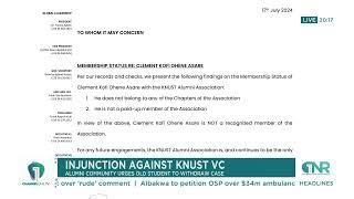 Injunction Against KNUST VC: Alumini community urges old student to withdraw case