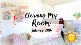 Cleaning My Room for Summer 2016!  | Lesweetpea