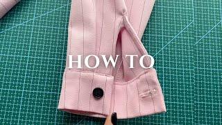 How to sew a button cuff with the easiest placket sewing - LEKApatterns
