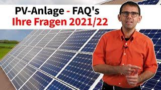 FAQs Steuern 2021/22, Photovoltaikanlage (PV-Anlage/Solaranlage), Steuerberater Stefan Mücke