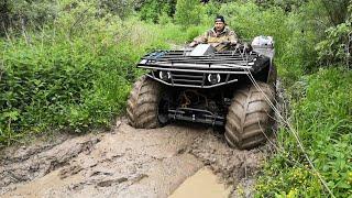 Катаемся на самодельном квадроцикле с двигателем Тойота по лесным тропам. Часть 1.