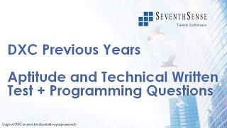 DXC Technology Aptitude Questions and Technical Questions (Previous Years) with Answers