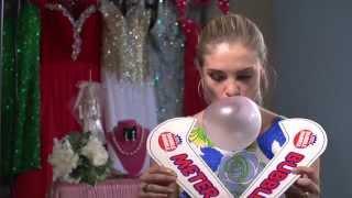 2014 Miss USA Competition: MISS VIRGINIA Arielle Rosmarino Blowing a Bubble with Gum | ScreenSlam