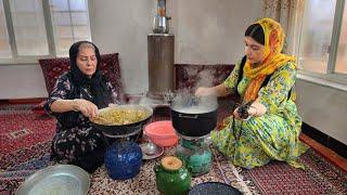 Cooking traditional Afghan food in the village | iran village life