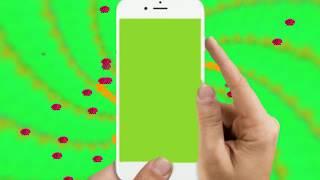 Green screen Mobile frame with animated background for video editing