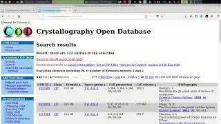 COD - Crystallography Open Database - Basic Example search