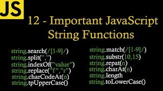 Important JavaScript built in string functions