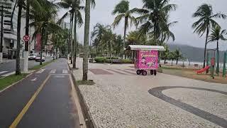 Praia Grande nessa Sexta-feira de clima nublado e chuvoso