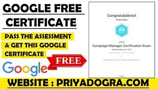 Google Free Certificate | Google Free Courses & Certification |  How can I become Google Certified ?