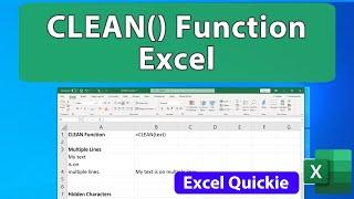 CLEAN() Function in Excel - Excel Quickie 63