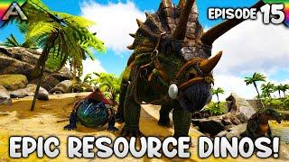 Taming *2* EPIC ARK Resource Dinos! | Let's Play ARK Survival Evolved: The Island | Episode 15