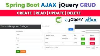 Spring Boot AJAX  jQuery Complete CRUD Application