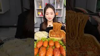 먹방 먹는 소리, Spicy Hot Noodles, Momos, Chicken #asmr #mukbang #eating #297