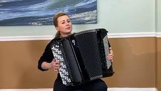 Our teacher Tatyana Hrytsay playing the bayan (chromatic button accordion)