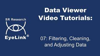 Data Viewer Video Tutorial: 07 - Filtering Cleaning and Adjusting Data