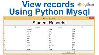 View records using python mysql