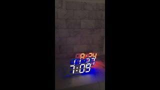 3D Digital Alarm Clock with white, red and blue  LED color #Unboxing