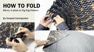 Learn Basic Origami Miura Fold, V-pleat or Zig-Zag Pattern, Paper Folding Techniques Step By Step