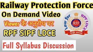 RPF Rule 72 SIPF LDCE Syllabus