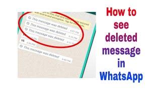 How to see Deleted Messages in WhatsApp || ShivaChandrArjuna Tech Solutions