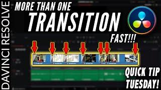 Fastest Way to Add TRANSITIONS in DaVinci Resolve 16 | Quick Tip Tuesday