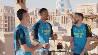 How competitive is Jorginho?!  | Gabriel, Jorginho & Martinelli take on the Emirates Quickfire Quiz