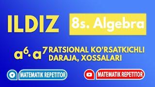 14. Ratsional ko'rsatkichli daraja, xossalari. (8 sinf). Matematika 8 sinf