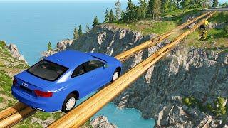 Mobil vs Log Bridge - BeamNG Drive