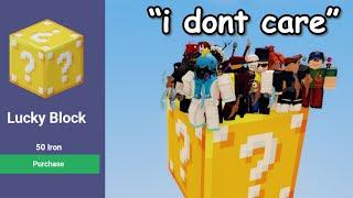 1v50, but you can BUY Lucky Blocks! (Roblox Bedwars)