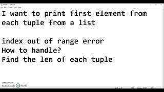 List Index out of Range Error | Python Programming