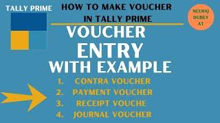 Voucher Entry In Tally Prime - Contra " Payment " Receipt & Journal Voucher | How to make Voucher