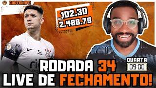 LIVE CARTOLAFC RODADA 34: PELA 1° VEZ ÀS 9:00 DA MANHÃ l ÚLTIMOS AJUSTES PARA MITAR NO CARTOLA