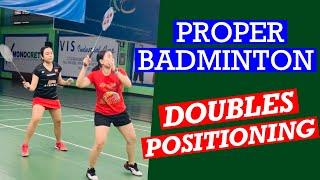 PROPER BADMINTON DOUBLES POSITIONING- How to rotate with your partner to effectively cover the court