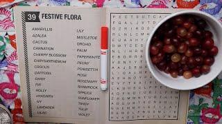 FESTIVE FLORA WORD SEARCH GRAPES ASMR EATING SOUNDS