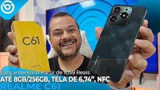 Novo Realme C61 | Custa a Partir de 1059 reais com fone de ouvido de brinde! Unboxing e Impressões