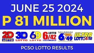 Lotto Result Today 9pm June 25 2024 | PCSO Complete