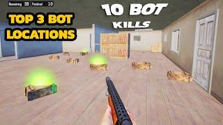 Top 3 Locations For Bot Kills in BGMI and Pubg Mobail | 10 Bots at One Place