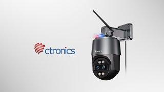 Ctronics [10X Hybrid Zoom] 4K 8MP Outdoor Security Camera with Dual-Lens, Auto Tracking & Zoom