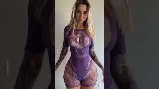 trying make it boom trend in purple lingerie #fakebody #tiktok #trend