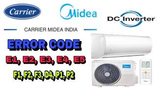 midea air conditioner error codes//midea ac error code list//carrier split ac all error code