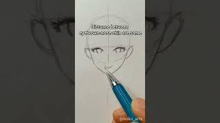 Easy way to draw anime face (female) #shorts